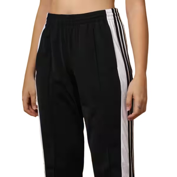 Adidas Snap Track Pants Black White 3 Stripe Tearaway Joggers Womens XS Retro - Picture 2 of 10
